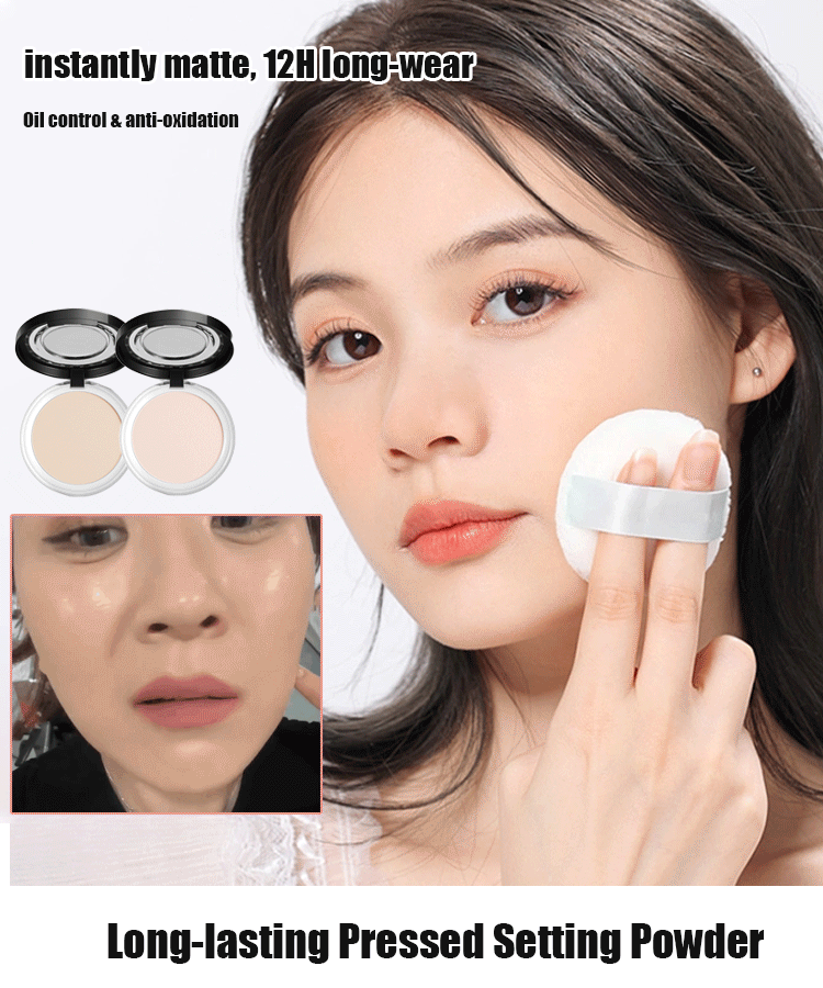 Long lasting oil control pressed setting powder