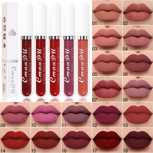18 Shades of Matte Waterproof Long Lasting Lip Gloss