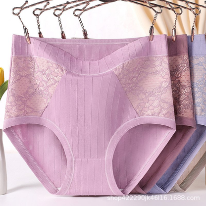 Large Size High Waist Cotton Antibacterial Anti Side Leak Underwear